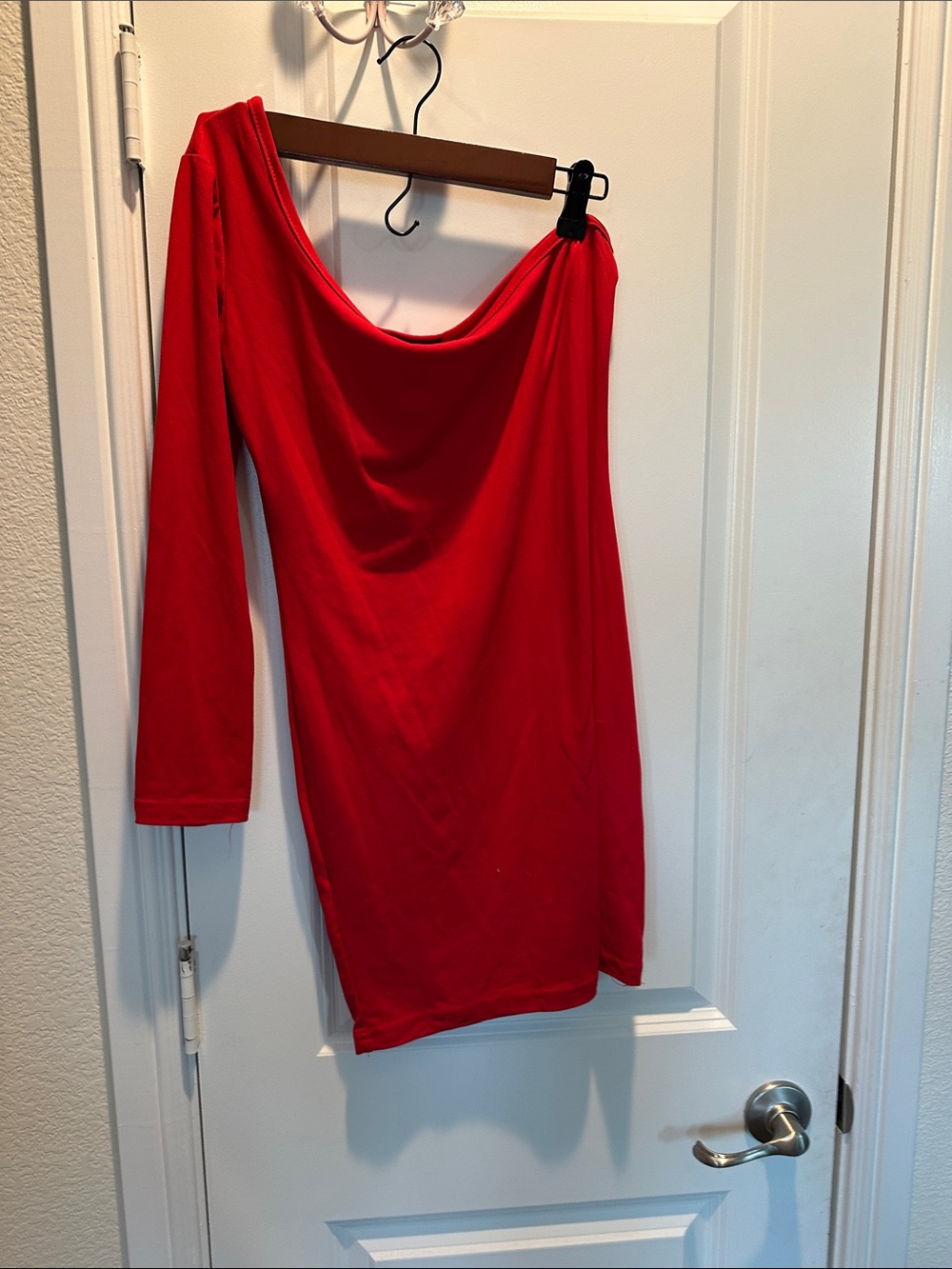 Red One-Shoulder mini Dress